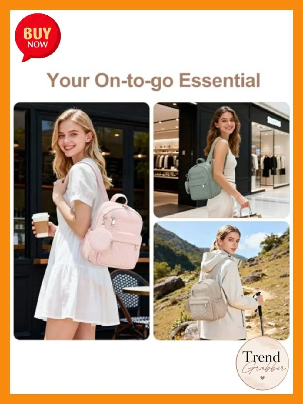 Anti-Theft Waterproof Backpack with Locking Zippers & Coin Purse
